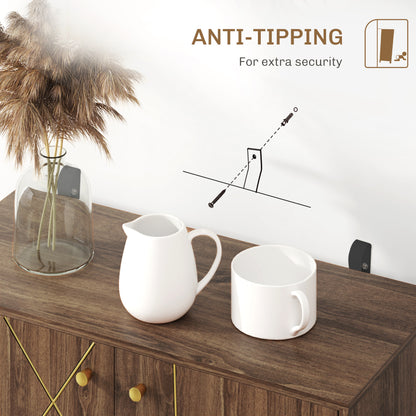 Fafi Napa Brown Sideboard With Gold Line Detail Hairpin Legs
