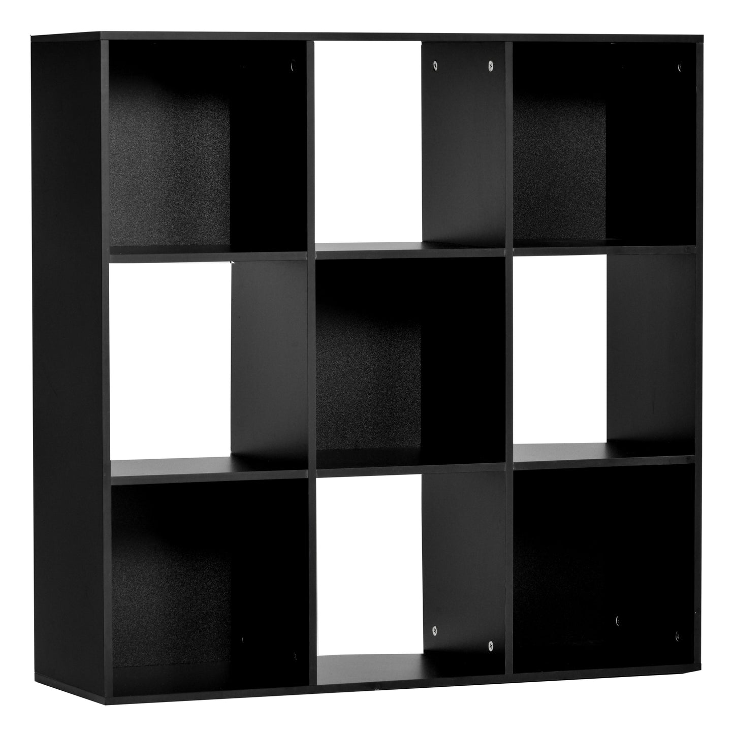 Remamo Wood Black 3 Tier 9 Cube Storage Bookcase