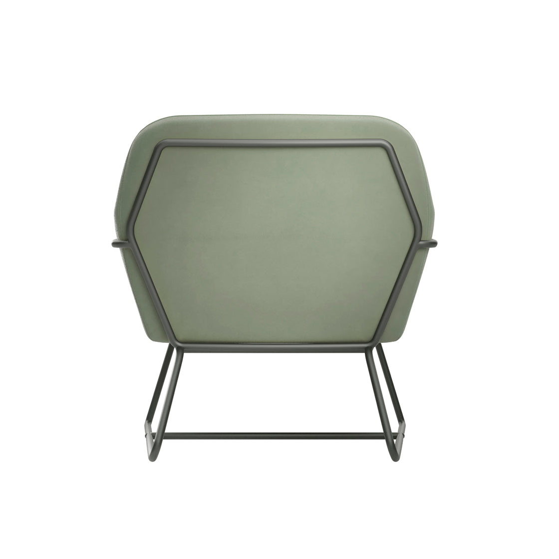 Marseille Sage Green Velvet Armchair Black Metal Legs