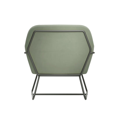 Marseille Sage Green Velvet Armchair Black Metal Legs