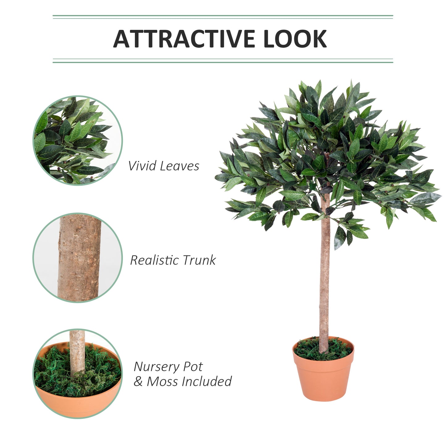 Miva Set Of 2 Artificial Olive Style Trees In Green With Orange Pots