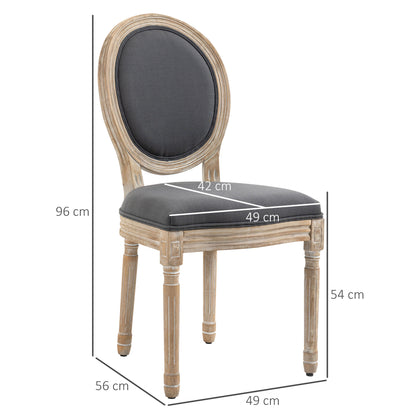Brazzi Solid Wood Grey French Style Dining Chairs Set Of 2