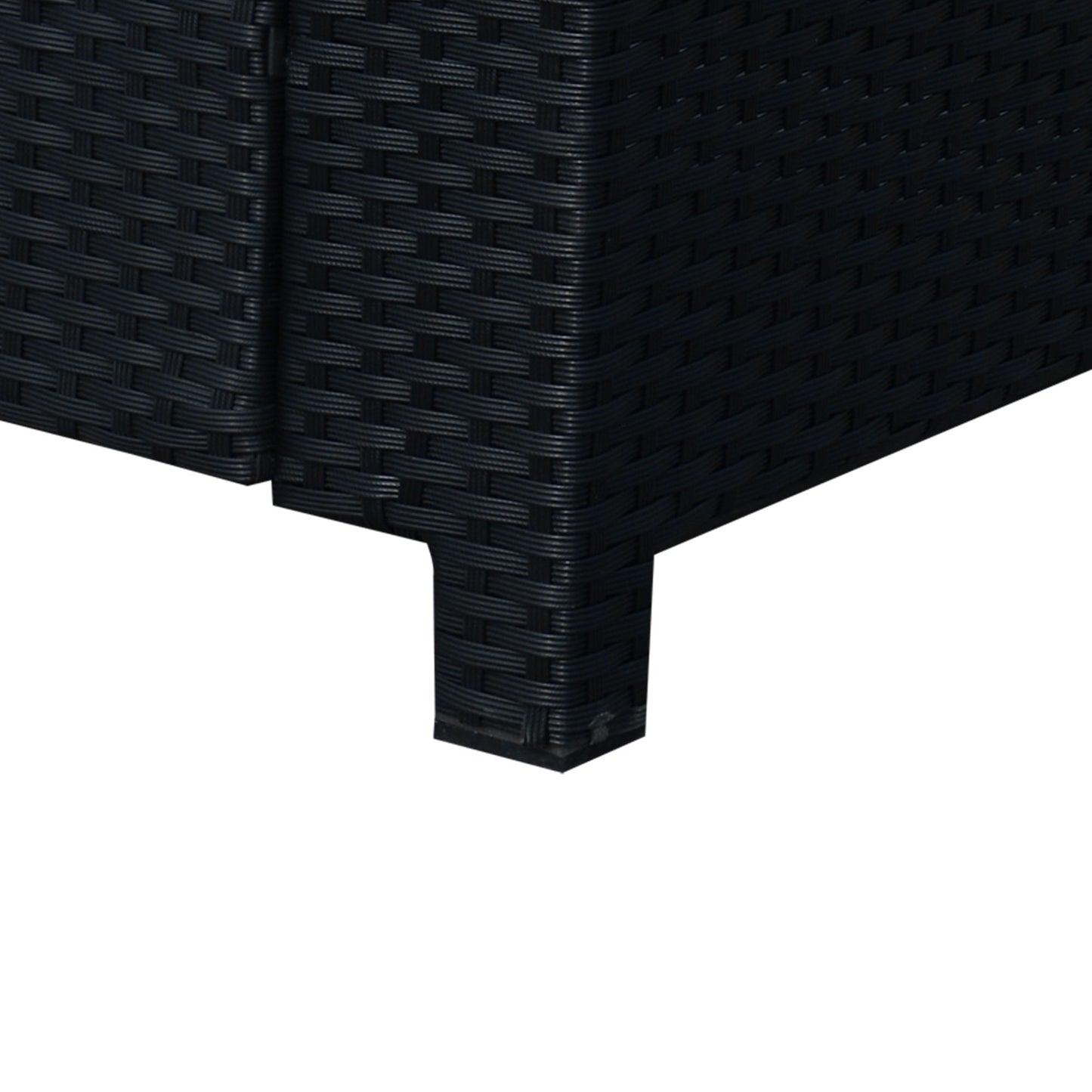 Toha Rattan Black 2 Seater Outdoor Sofa With White Cushions
