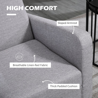 Nimi Set Of 2 Light Grey Modern Accent Chairs With Black Legs