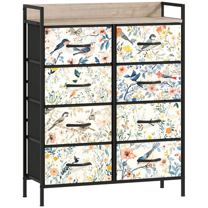 Tonona Wooden White 8 Drawer Storage Chest