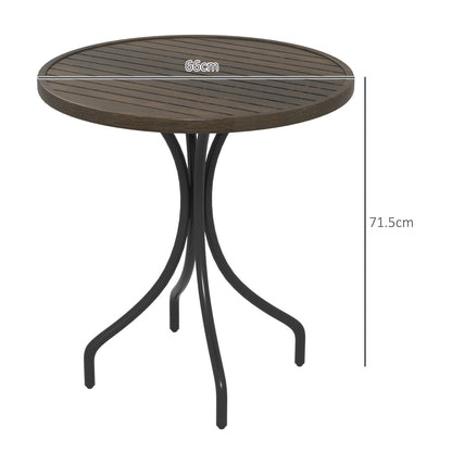 Rabasu Galvanised Steel Brown Round Garden Bistro Table