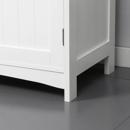 Nebama White and Grey Pedestal Sink Vanity Cupboard With Adjustable Shelving