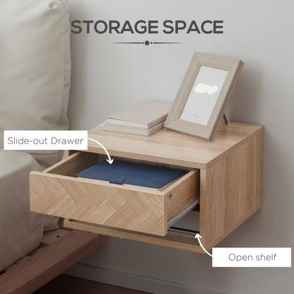 Lotoro Set Of 2 Natural Wood Floating Bedside Tables