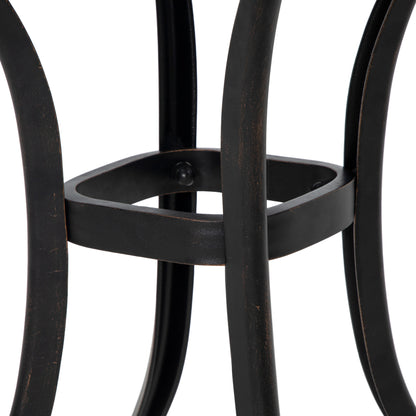 Kesa Cast Aluminium Bronze Square Outdoor Bistro Table With Umbrella Hole