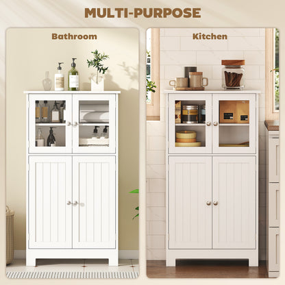 Mola Freestanding Storage Cabinet With Drawers Shelves And Glass Door For Bathroom Or Hallway