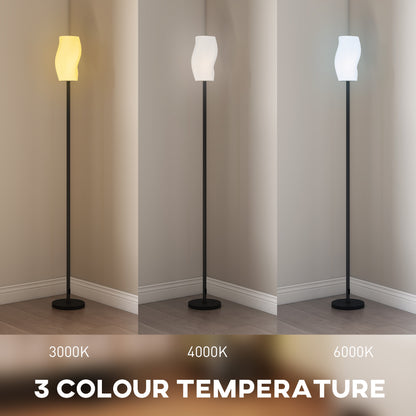 Vato Plastic White 3D Printed Modern Floor Lamp With Curved Shade And Adjustable Colour Light