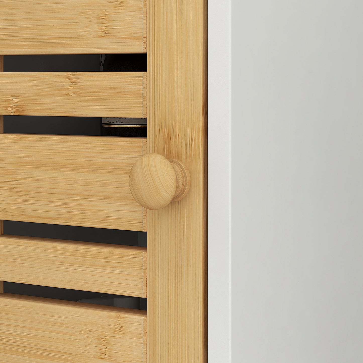 Nohaba White Bathroom Storage Cabinet With Integrated Toilet Roll Holder