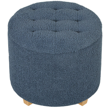 Ramazi Teddy Fleece Blue Storage Ottoman