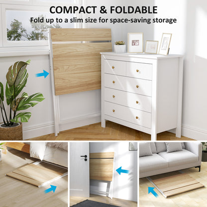 Mane  81.5cm Wooden Natural Folding Desk With Raised Monitor Shelf