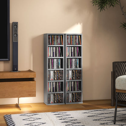 Neta Vipa High Gloss Grey Set Of 2 CD Storage Units With 102 Disc Capacity