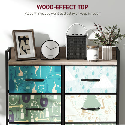 Larala Wooden Blue 8 Drawer Storage Chest