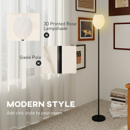 Dora Plastic White 3D Printed Rose Shade Floor Lamp With 3 Colour TemFauxratures