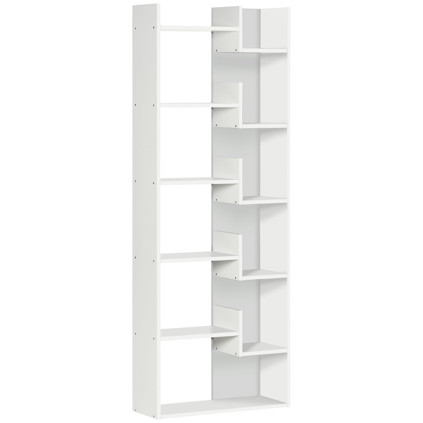 Linoma Wood White 6 Tier Modern Bookcase With 11 OFauxn Shelves
