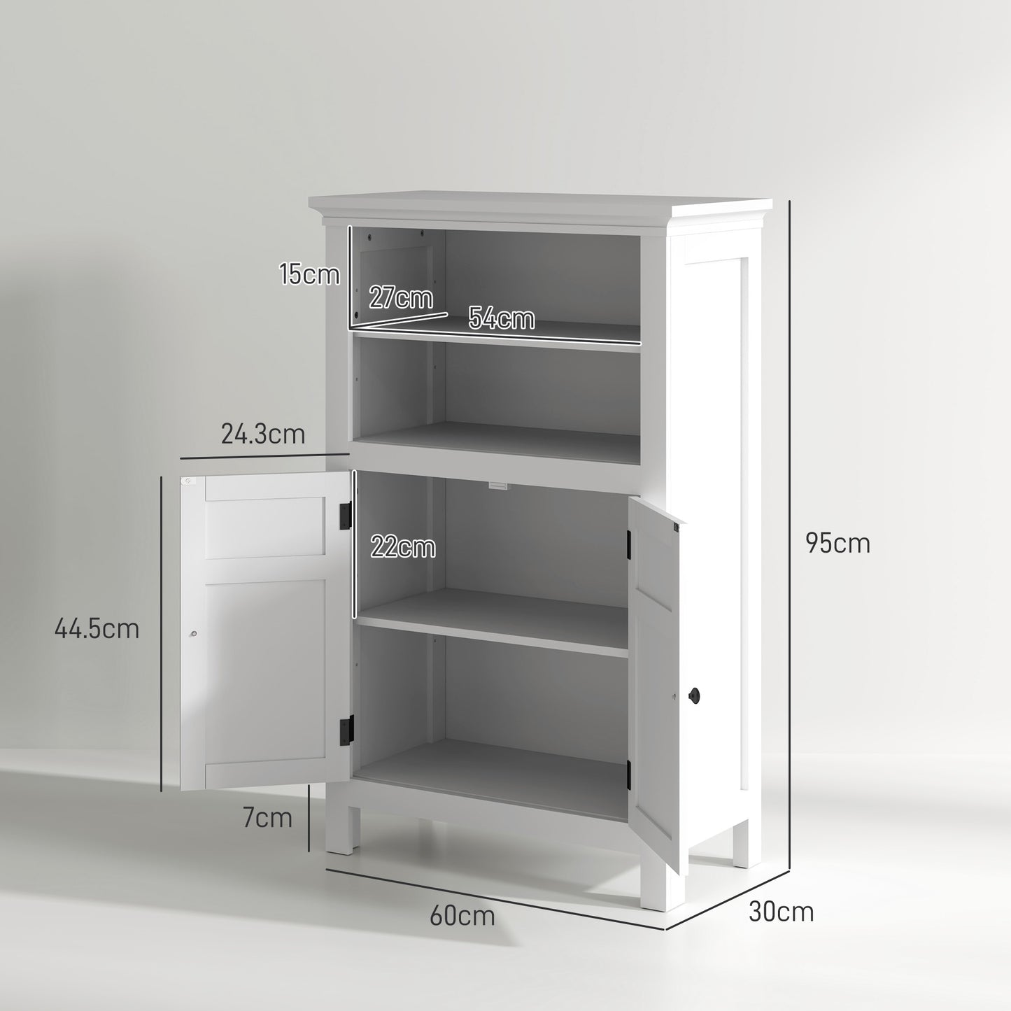 Nore Modern Multi Storage Bathroom Cabinet In White
