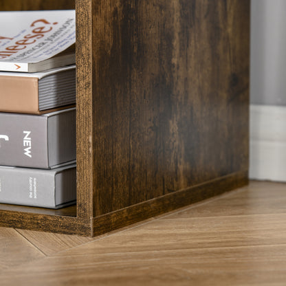 Ridiyo Wood Rustic Brown 6 Cube Storage Bookcase