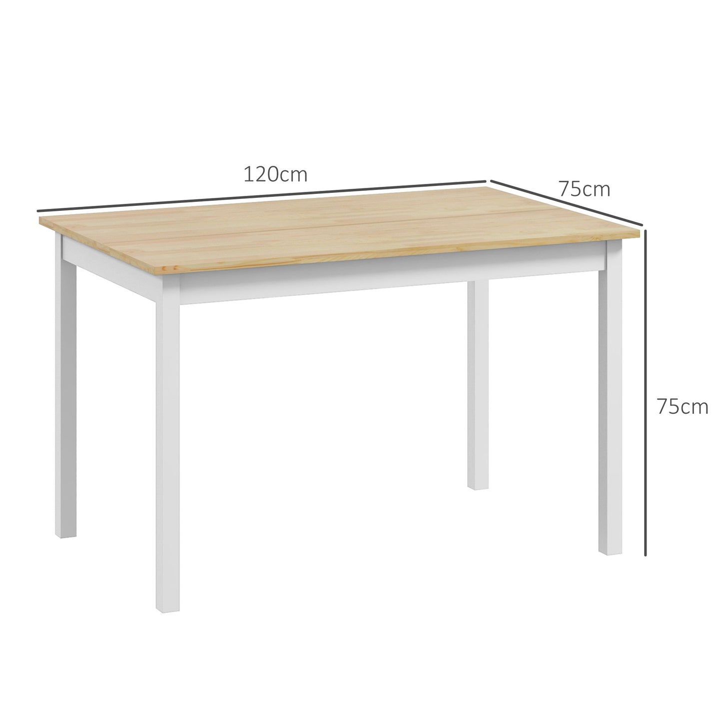 Sasoroma Solid Wood Natural 4 Seater Farmhouse Style Dining Table