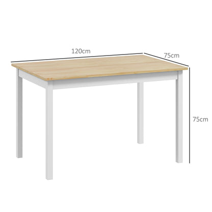 Sasoroma Solid Wood Natural 4 Seater Farmhouse Style Dining Table
