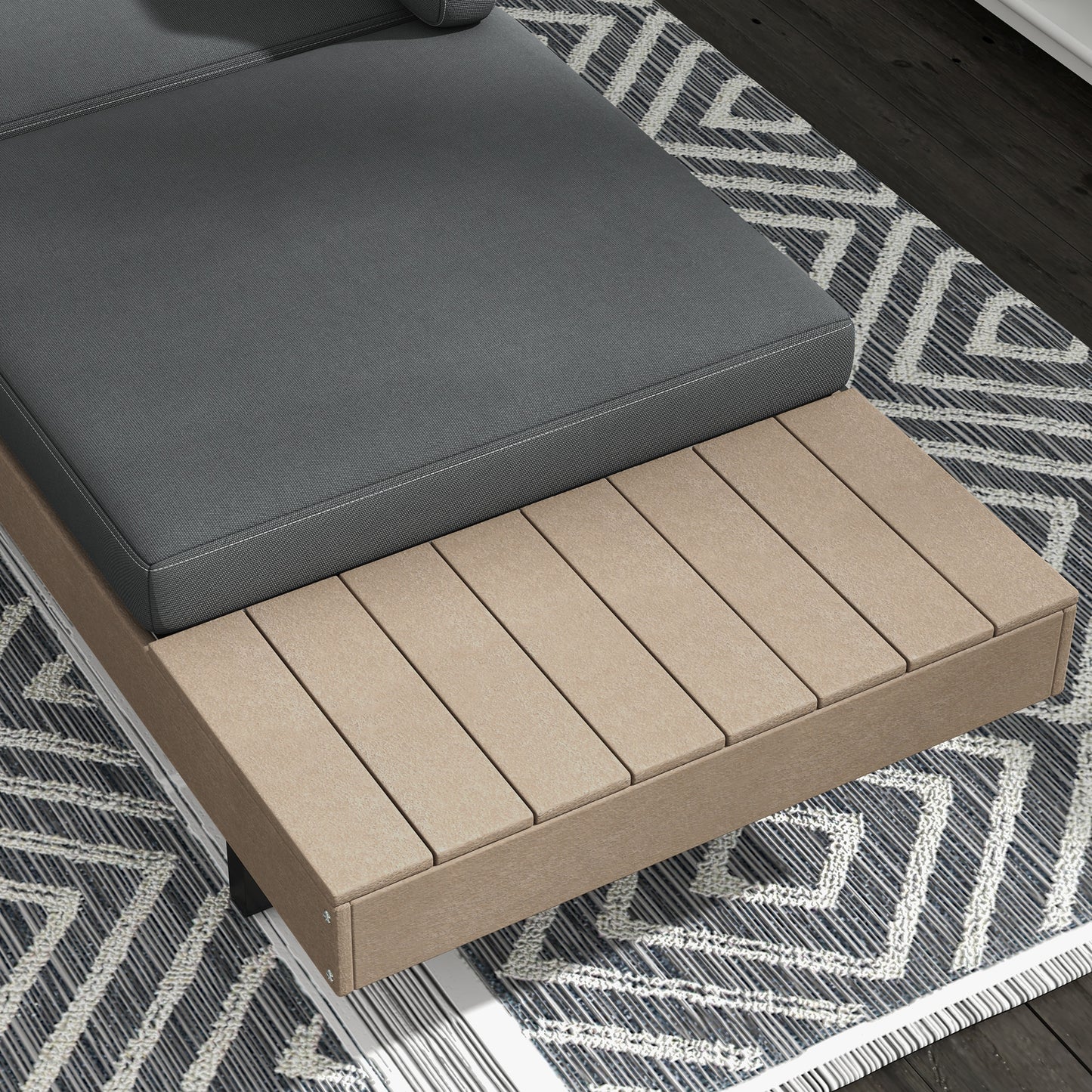 Vivino Metal Grey 3 Piece L Shaped Outdoor Garden Sofa Set with Coffee Table and 2 Side Tables