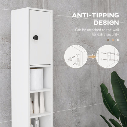 Lakeva Extra Tall Slim Bathroom Storage Cabinet With Multi Layer Internal Compartments White