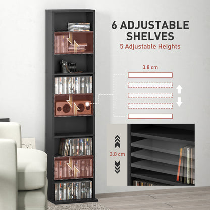 Veka Wood Black Narrow CD Storage Unit With 260 Disc Capacity