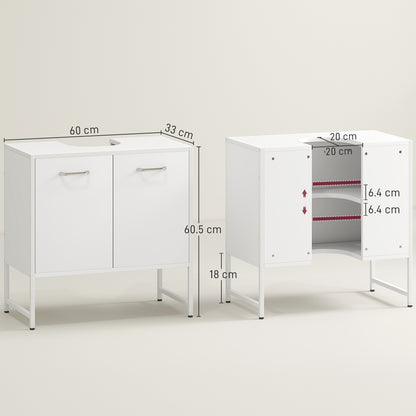 Lilo Fifi Under Sink Bathroom Vanity Cabinet With Soft Close Doors For Pedestal Basin White
