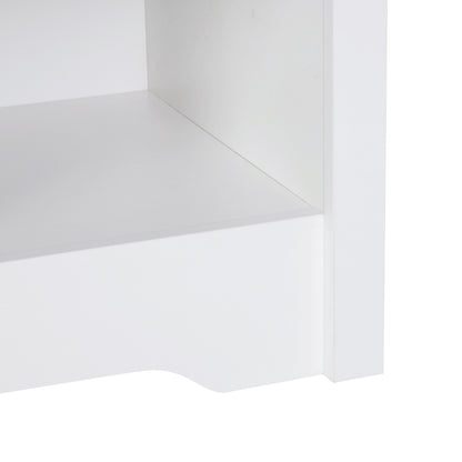 Nereva White Modern Bedside Table With Drawer And Shelf Storage