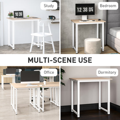 Diel 80cm White and White Wooden Home Office Desk