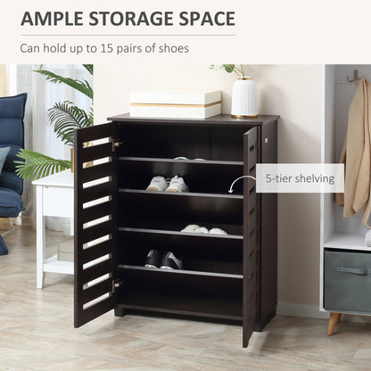 Fiseyo Wooden Wood Effect Shoe Storage Cabinet For 15 Pairs