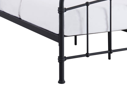 France Black Metal 3ft Single Bed with Headboard and Footboard