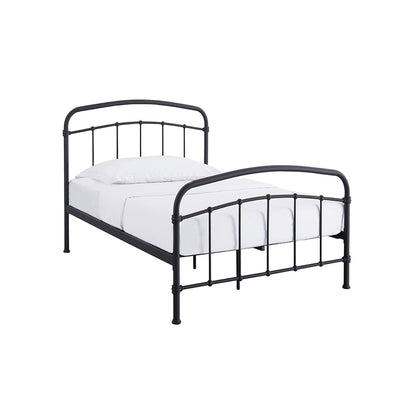 France Black Metal 3ft Single Bed with Headboard and Footboard
