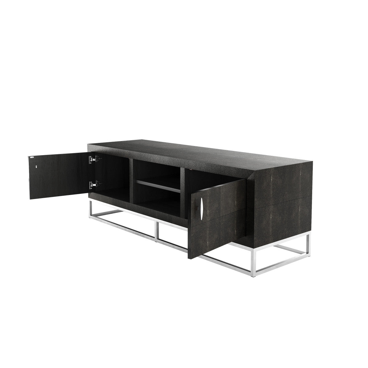 Recife Black Shagreen 2 Door TV Unit
