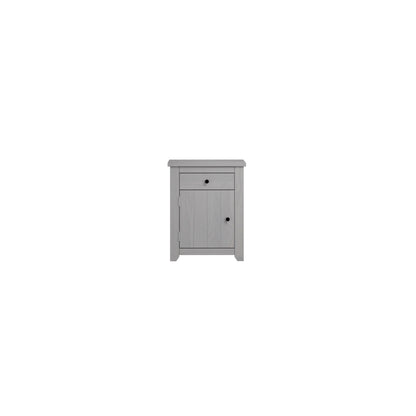 Tralee Panelled Grey Washed Wooden Bedside Cabinet 1 Drawer 1 Door