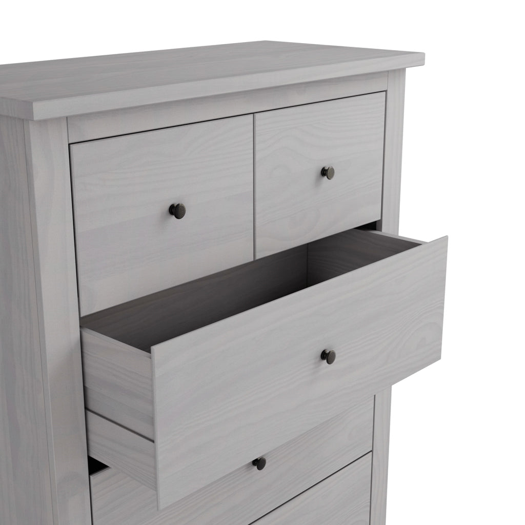 Tralee Grey Washed Wooden 3+2 Storage Chest
