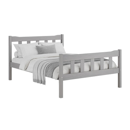 Tralee Grey Washed Wooden 5ft King Size Bed with Panelled Headboard and Footboard