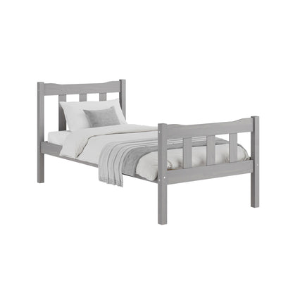 Tralee Grey Washed Wooden 3ft Single Bed with Panelled Headboard and Footboard