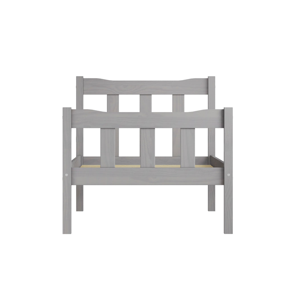Tralee Grey Washed Wooden 3ft Single Bed with Panelled Headboard and Footboard