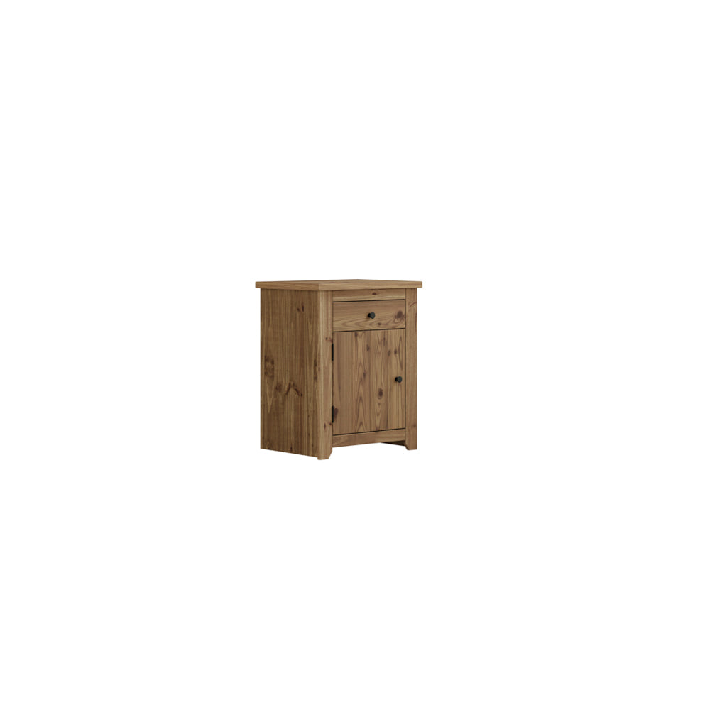 Tralee Brown Wooden Bedside Table 1 Drawer 1 Door