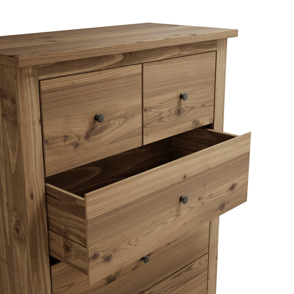 Tralee Brown Wooden 3+2 Storage Chest