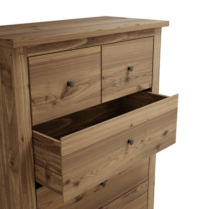 Tralee Brown Wooden 3+2 Storage Chest