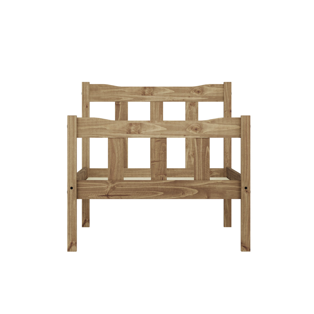 Tralee Brown Wooden 3ft Single Bed with Slatted Headboard and Footboard