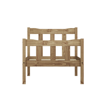 Tralee Brown Wooden 3ft Single Bed with Slatted Headboard and Footboard
