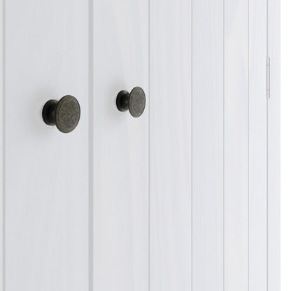 Tralee Panelled White Washed Wooden 2 Door Wardrobe