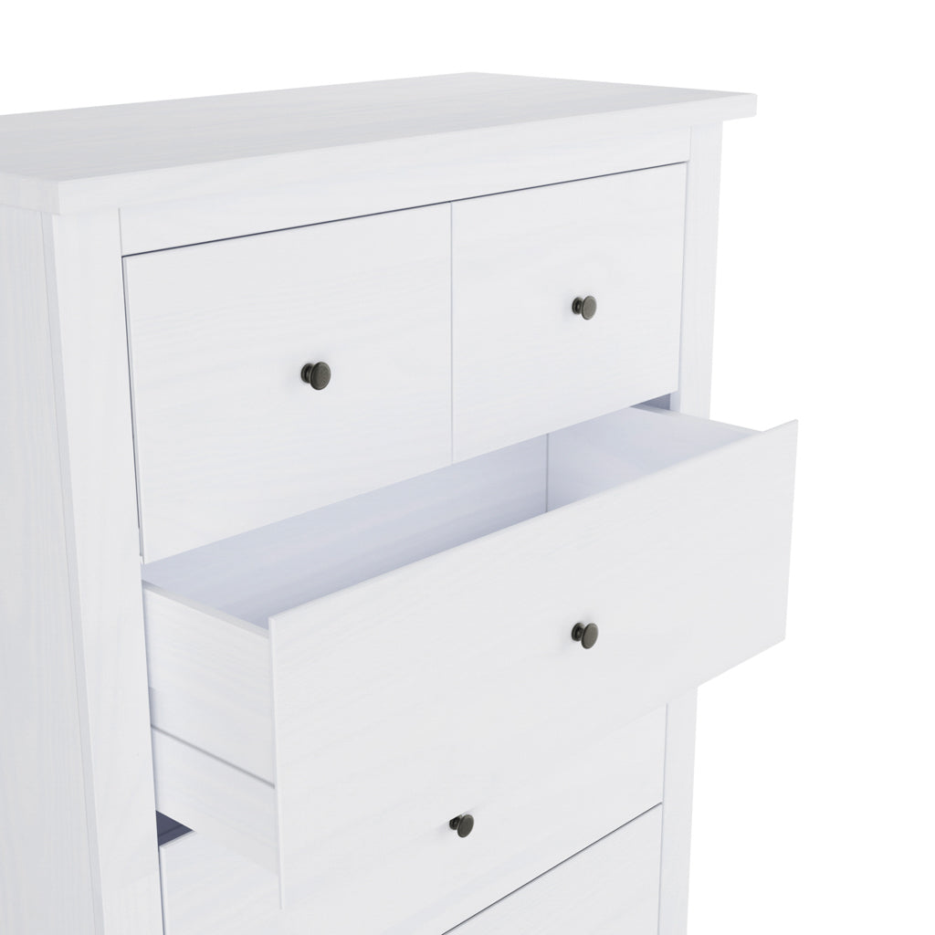 Tralee White Washed Wooden 3+2 Drawer Storage Chest