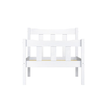 Tralee White Washed Wooden 3ft Single Bed with Slatted Headboard and Footboard