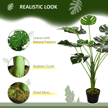 Roelpa Hata Pair Of Artificial Monstera Leaf Style Plants In Pots H8 85cm Green
